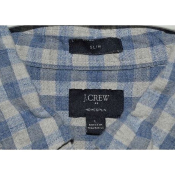 J CREW Large Slim Plaid Cotton Long Sleeve Shirt - Picture 3 of 4